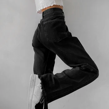 Weekeep y2k Módne Otvory Vysoký Pás Džínsy Femme Pantalon 90. rokov Vintage Streetwear Voľné kórejský Nohavice Joggers Ženy Džínsové Nohavice