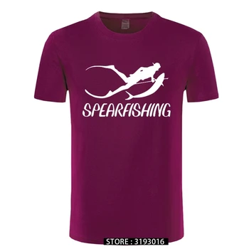 Móda Spearfishing Tlačiť T-shirt Mužov Tričko Fashion Tlač Krátky Rukáv Bežné Bavlnené O-neck Tričko Tees Topy