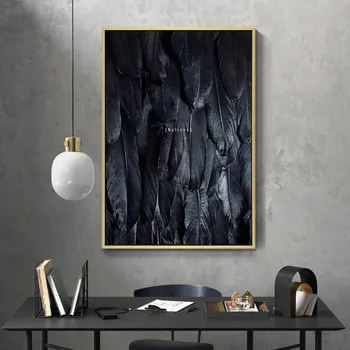 Obývacia Izba Dekorácie Čierne a Biele Pierko Múr Umenia Plagátu Vytlačí Minimalizmus Plátno Veľké Obrazy Nordic obrazov na Stenu