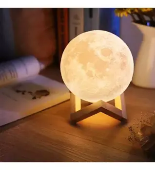 3D Dekoratívne Mesiac Lampy so stojanom. led lampa stolná lampa nočné svetlo nočné lampy