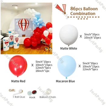 8 ft Matný Červený Biely Balón Garland Arch Auta DIY Valentína Dekorácie, Svadobné Dodávky Baby Sprcha Narodeninovej Party Decor