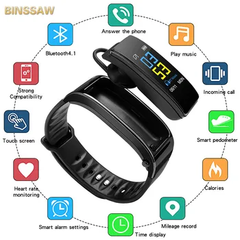 Smart Hodinky Mužov Vymeniteľné Bluetooth Slúchadlo Dotykový Monitor Srdcovej frekvencie Smartwatch Ženy Prijatie Hovoru Nepremokavé iOS + BOX