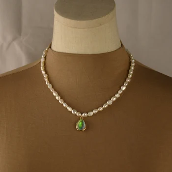 KBJW Pôvodné Pearl Šperky Reálne Sladkovodné Semi-Baroková Perla Ozdobný Kameň Prívesok Náhrdelník Pôvodné Priame Veľkoobchod Collier