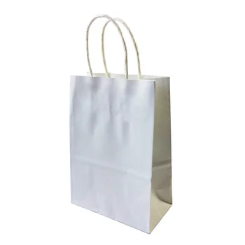 10PCS DIY Multifunkčné Jednoduché, Elegantné Biele Kraft darčeková taška 21x15x8cm vaky na balenie Vianočný darček taška s rukoväťou