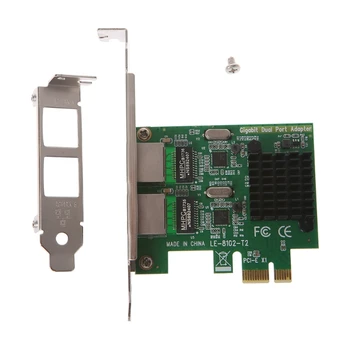 Dual-Port PCI-E X1 Gigabit Ethernet Sieťová Karta 10/100/1000Mbps Hodnotiť Adaptér
