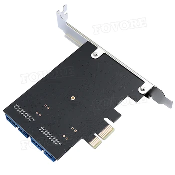 5Gbps nízkoprofilový Držiak Vnútorný 2 porty 19Pin USB 3.0 Karty PCI-e slot karty PCI 20kolíkový Muž Porty Adaptér Extender Karty Na Ploche