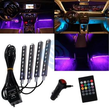 RGB Farebné Diaľkové Ovládanie Atmosféru Svetla 4pcs LED Pásy, RGB Svetlo Farebné USB SMD5050 DC 5V 12V Pre Dekoratívne Svietidlo