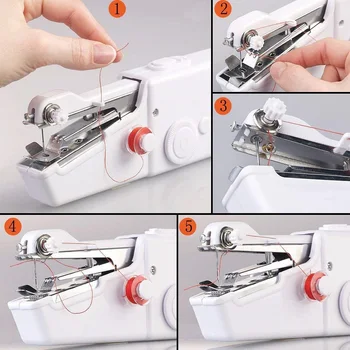 Ručný Prenosný Šijací Stroj Pre Domácnosť Mini Quick Steh Šiť Vyšívanie Bezdrôtový Sušenie Tkaniny Elektronický Šijací Stroj
