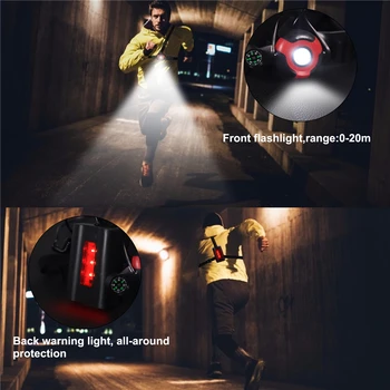ZÁPAD CYKLISTIKA Upgrade Šport svietenie LED Noc Bezpečnej jazdy Baterka Výstražné Svetlá USB Nabíjanie Hrudníka Lampa Lampa Rybolov