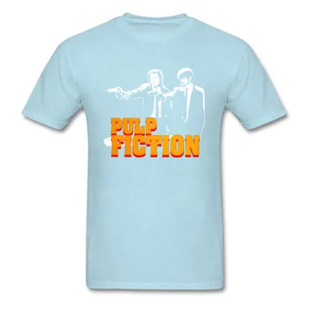 Funny TV Film Plagát Tshirts Pulp Fiction Gang Nové Módne Crewneck Bavlna Oblečenie Tričko Black Classic Tshirts Mužov