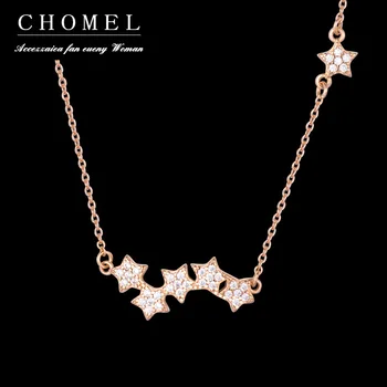 925 Sterling Silver päť hviezdičkový náhrdelník darček Pre Ženy milovníkov Horúcej Predaj Singapur chome slávnej značky Jemné šperky veľkoobchod