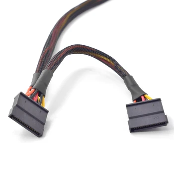 PCIe 6Pin Muţi 1 až 2 SATA 15 kolíkový Žena Napájací Kábel Portu Násobiteľ GPU 6 pin Napájací Port na Dual SATA pre Dell vostro