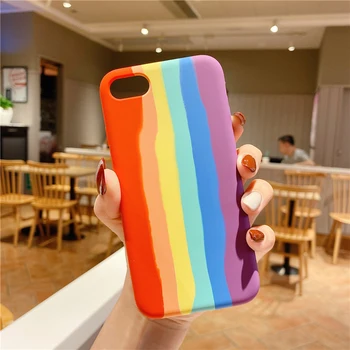 Shockproof Rainbow farba puzdro pre iphone 12 12pro 12promax 12mini 11promax xr xs 7 8plus mäkké tpu zadný kryt prípadoch pre dievčatá