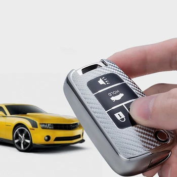 TPU Uhlíkových Vlákien Vzoru Kľúča Vozidla puzdro Pre Buick Lakros Chevrolet Camaro Cruze Rovnodennosti Impala GMC Terén Smart Key Prípade