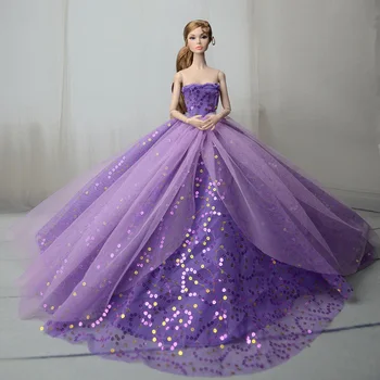 Obmedzené Ručné Svadobné Šaty Pre Bábiku Barbie Oblečenie Princezná Večierok Loptu Dlhé Šaty Sukne Svadobné Šaty Príslušenstvo