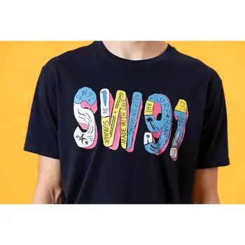 SIMWOOD 2020 lete nové písmeno tlačiť t-shirt muži móda tenké dosky vysokej kvality plus veľkosť oblečenie značky tričko SJ120538