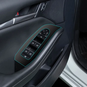 Pcmos PVC Vnútorné Okno Prepnúť Panel Kryt Výbava Nálepky Na Mazda 3 2019 2020 Auto Interiérové Lišty Príslušenstvo