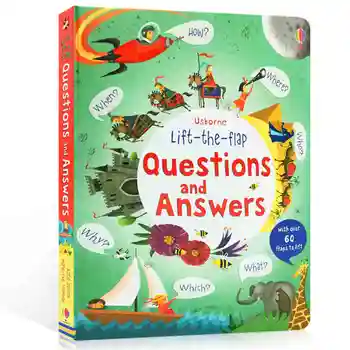 Usborne výťahu-na-klapka Questiones a Odpovede pôvodné anglické Vzdelávacie Obrázkové Knižky Dieťa Detstve učenie čítanie darček