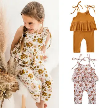 Dieťa Dieťa Dievča Oblečenie Prehrabať Romper Jumpsuit Kvetinový Dovolenku Oblečenie 0-24M