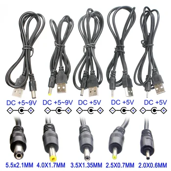 200pcs USB Port 2.0*0.6 mm 2,5*0.7 mm 3.5*1.35 mm 4.0*1.7 mm 5.5*2.1 mm 5V DC Barel Konektor Napájacieho Kábla Konektor