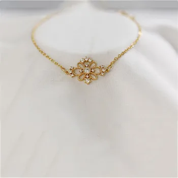 Klasické Luxusné Crystal Duté Kvet Zlatý Náramok pre Ženy kórejský Módne Šťastie Náramok 2020 Nové Šperky Výročie Dary