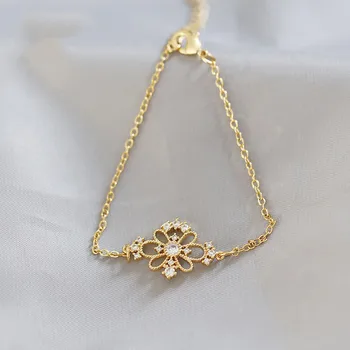 Klasické Luxusné Crystal Duté Kvet Zlatý Náramok pre Ženy kórejský Módne Šťastie Náramok 2020 Nové Šperky Výročie Dary