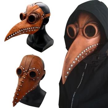 Legrační Stredoveký Steampunk Mor Lekár Vták Maska Latexová Punk Cosplay Masky Zobák Dospelých Halloween Prípade Cosplay Rekvizity