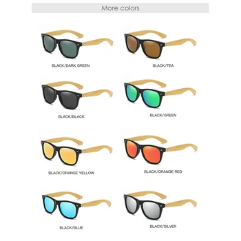 Vintage Polarizované slnečné Okuliare Pre Mužov A Ženy, Farebné Šošovky Skutočný Prírodný Bambus Zbraní UVA/UVB Ray Ochranné Okuliare