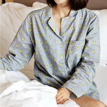 Ženy Sleepwear Milujúceho Srdca Tlače Pyžamo Set Tričko s Dlhým Rukávom+Nohavice hlavový most 3ks Elastický Pás kórejský Domáce Oblečenie S963