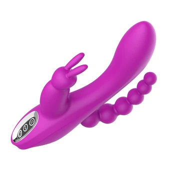 Ženské Triple Radosť Bunny Štýl AV Klitoris Vibrátor USB Nabíjateľné Dospelých Masturbator Sexuálne Hračky, Nepremokavé Stimulovať G-bod