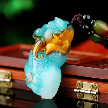 Prírodné Farby Jade Čínsky prilákať bohatstvo Náhrdelník Prívesok Charm ite Šperky Vyrezávané Amulet Šťastia Darčeky pre Jej Muži