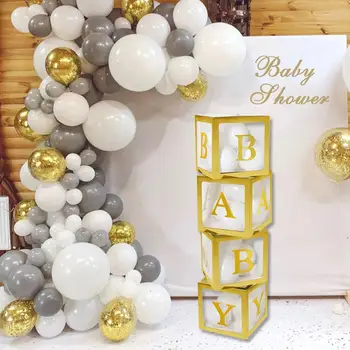 PATIMATE Zlaté Dieťa Lepenky Box 1. Narodeniny Balón Svadobné Ballon Happy Birthday Party Dekorácie Deti Baby Sprcha Baloon