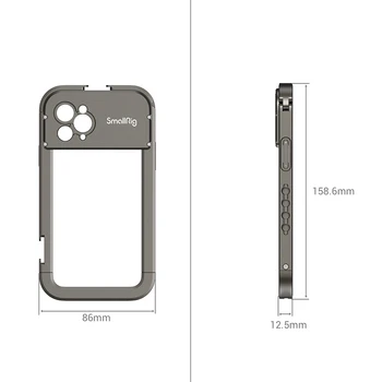 SmallRig Pro Mobile Klietka Pre iPhone 11 Pro (17 mm objektív so závitom verzia) Ochranné So Studenou Obuvi, Držiakov Vlog Streľba - 2775