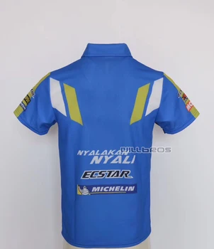 Rýchle Suché Krátky Rukáv Pre Suzuki Motocross Lokomotíva Ulici Moto Off Road Mens Blue Polo Shirt Motocykel T-shirt