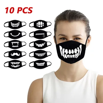 8PCS Zábavné Vytlačiť Úst Čiapky Umývateľný Tvár Masku Proti Prachu Španielsko Masky Módne Bavlna Opakovane Mascarilla Masque De Ochrany
