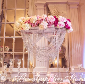 Svadobné dekorácie Crystal kvetina stand Tabuľka Vrchol Kvet Stojan na svadbu a párty stôl dekorácie
