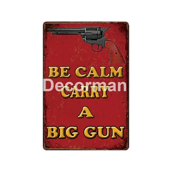 [ DecorMan ], Môžeme to urobiť Zábavné Uncle Sam Byť pokojná vykonávať big gun Metal Tin prihlásiť Dekor LT-1992