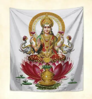 Lakshmi Hinduistickej Bohyni Šťastie, Peniaze, Lásku, Ochranu gobelín umenie