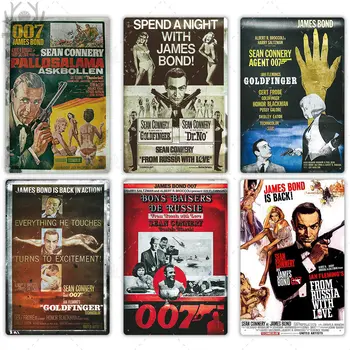 007 Film Kovové Plagát Retro Classic Film Kovov Cín Prihlásiť Doska, Kov Vintage Steny Výzdoba pre Bar, Pub Club Muž Jaskyňa