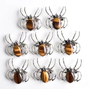 2020 Módne prírodné'tiger oko spider tvar náhrdelník brošňa prívesok pre nádherné šperky darček 8pcs/veľa veľkoobchod doprava zadarmo