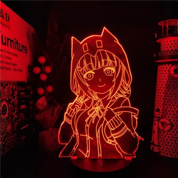 Danganronpa 2 Chiaki Nanami 3D Ilúziu, Stolné Lampy, Akryl LED Nočné Svetlo Spálne Dekorácie Posteli Noc Lampa Dieťa Vianočný Darček