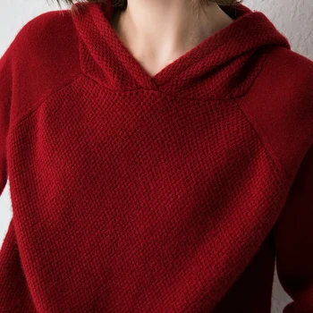 Smpevrg Jeseň nový pletený sveter s kapucňou ženy dlhý rukáv nosenie mäkké ženské pulóvre ženy svetre bežné jumper topy