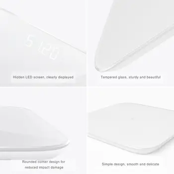 XIAO MIJIA Mi Smart Rozsahu 2 Kúpeľňa Digitálnych elektronických podlahu mierka Objektu hmotnosti Balance LED obrazovka, Bluetooth Mifit APP 150kg