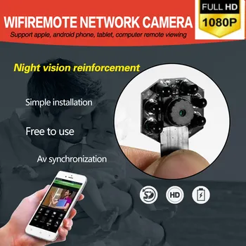 HD 1080P night vision camera portable WiFi IP mini camera P2P wireless camera recorder supports remote viewing 128G TF card