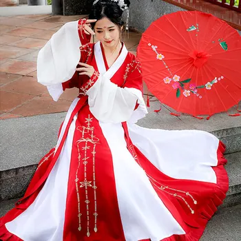 Čínsky Traidtional Hanfu Coastume Ženy Tang Vyhovovali Princezná Oblečenie Dievča Dávnych Víla Cosplay Šaty Výšivky Ľudové Dancewear