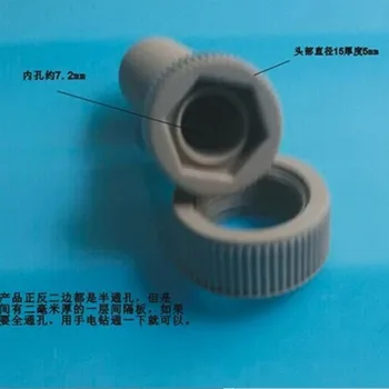 5 ks M12 Dutých plastových skrutka skrutka Vnútorné diery, 7mm S maticou Plnej dĺžke 47mm Plastov dutiny
