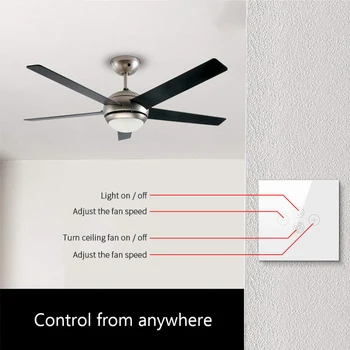 Tuya Wifi smart Fan Light Switch, Smart Nastaviteľná rýchlosť Stropný Ventilátor Lampa Prepínač Hlasom Ovládaný Alexa/ Domovská stránka Google