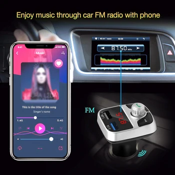 Bluetooth FM Dual USB, Aux Modulátor Hands-free Car MP3 Prehrávač 3.1