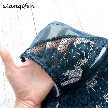 Xianqifen ultra tenké transparentné sexy čipka podprsenky pre ženy, malé rozmery bralette bezdrôtový krásy späť brassiere dievča top bh 34 36