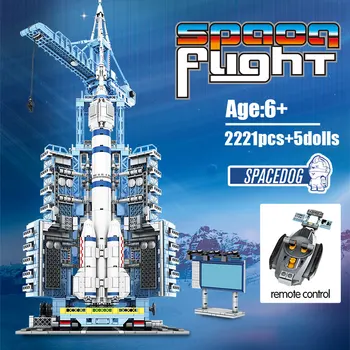 Mesto kozmickej Lode, RC Vesmírne Rakety model Stavebné Bloky Techniku, Diaľkové Ovládanie Dopravcu Priestor Launcher Tehly Hračky Pre deti,
